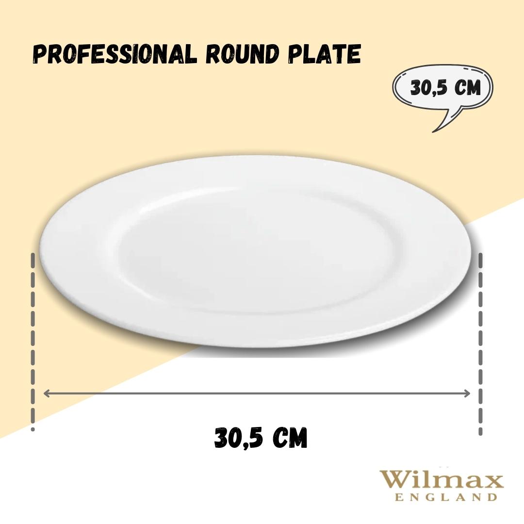 Professional Rolled Rim Round Platter – 12 inch – Single Piece