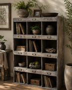 12-Compartment Display Shelves - Recycled Pine
