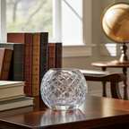 Schwere Vintage Rosenbowle aus geschliffenem Kristall – Elegantes Mid-Century Design
