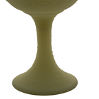 Fenton Persian Medallion Uranium Custard Satin Glass Compote 6.5"