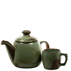 Frankoma Teekanne Prairie Green 61 mit Plainsman Tasse
