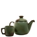 Frankoma Prairie Green Teapot 61 with Plainsman Mug