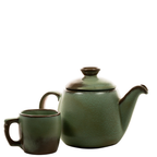 Frankoma Teekanne Prairie Green 61 mit Plainsman Tasse