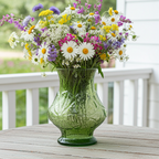 Anchor Hocking "Rain Flower" Vase – Strukturierter Akzent in Avocadogrün