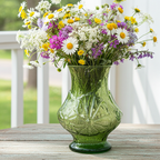 Anchor Hocking "Rain Flower" Vase – Strukturierter Akzent in Avocadogrün