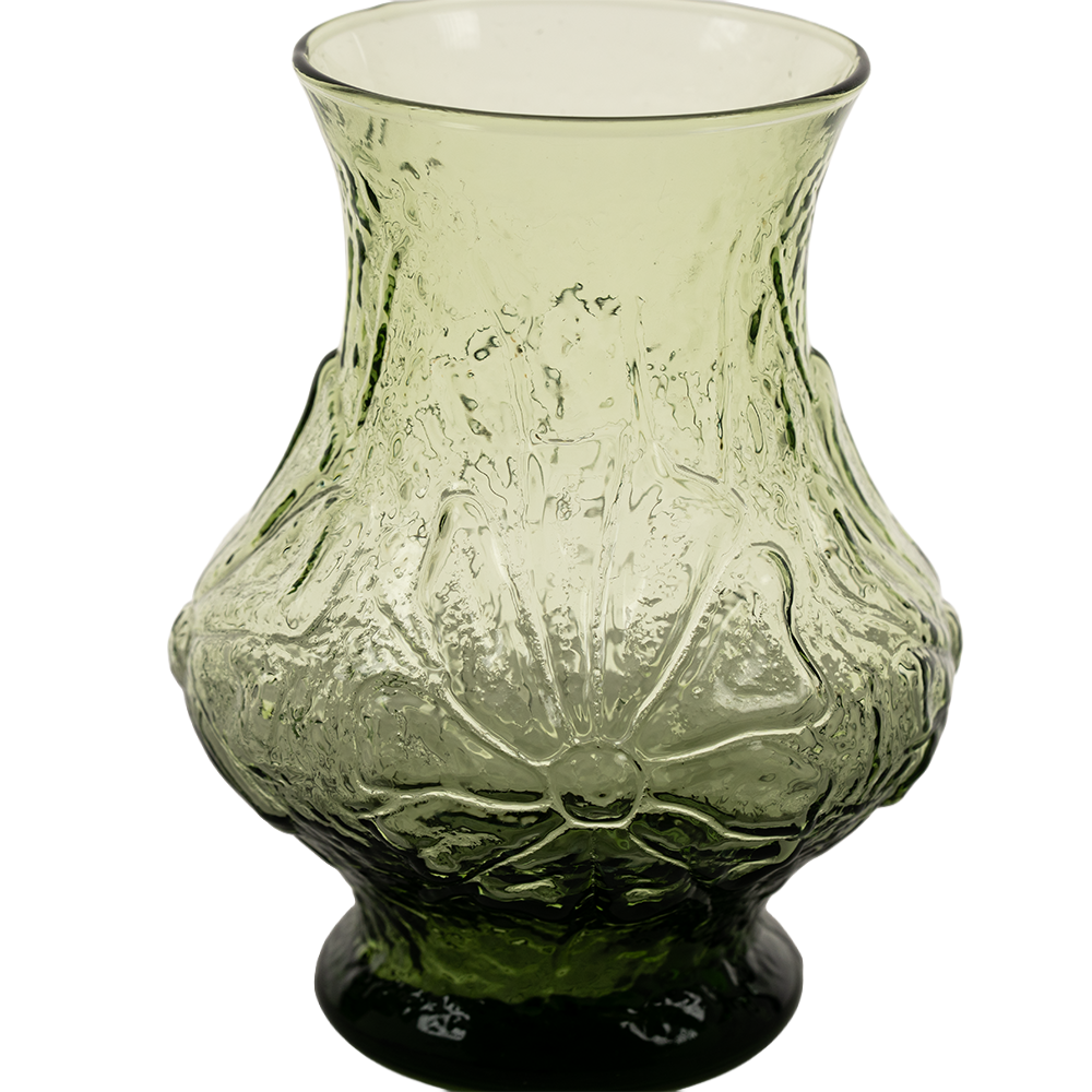 Anchor Hocking Rain Flower Vase – Textured Avocado Green Accent
