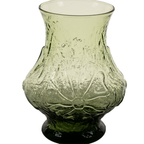 Anchor Hocking "Rain Flower" Vase – Strukturierter Akzent in Avocadogrün