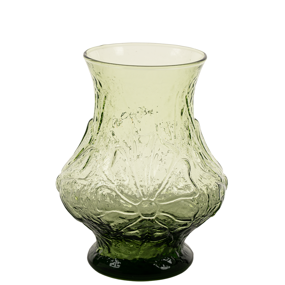 Anchor Hocking Rain Flower Vase – Textured Avocado Green Accent