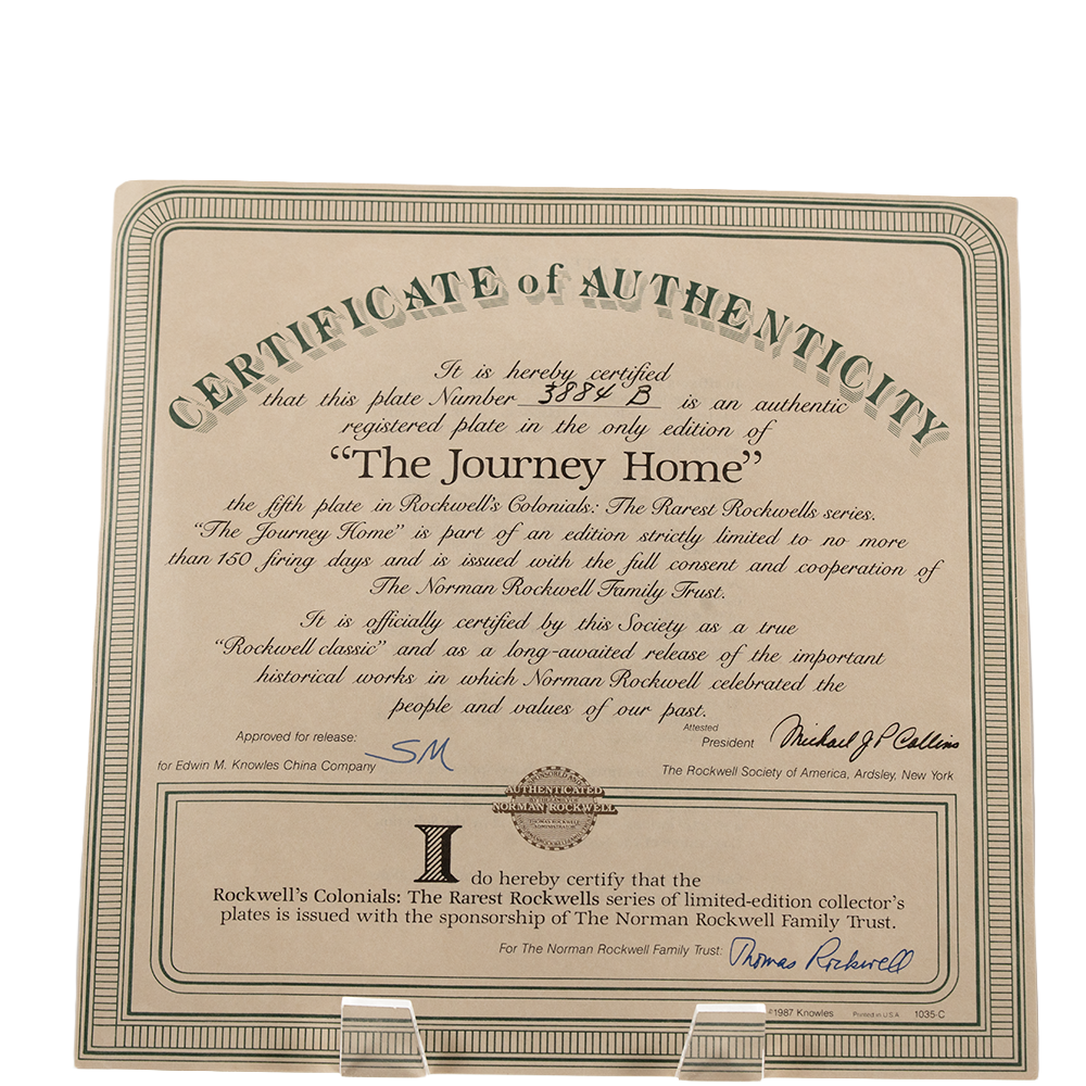 Edwin Knowles “The Journey Home” Plate – Rockwell Colonials Collectible