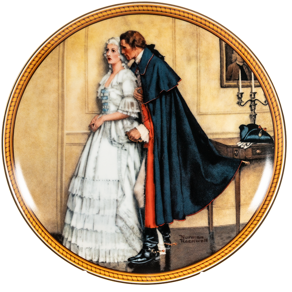 Edwin Knowles “The Unexpected Proposal” Plate – Rockwell Colonials Collectible