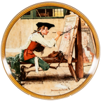 Edwin Knowles „Sign of the Times“ Teller – Rockwell Colonials Sammlerstück