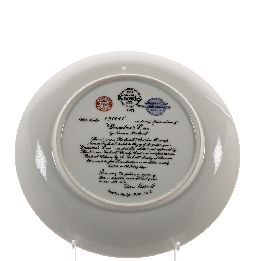 Edwin Knowles “Grandma’s Love” Plate – Rockwell Golden Moments Collectible