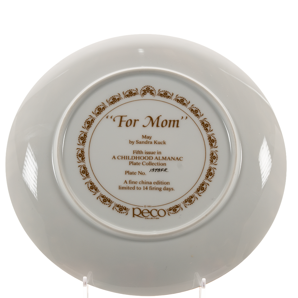 Reco International “For Mom” Plate – Sandra Kuck Childhood Almanac Collectible