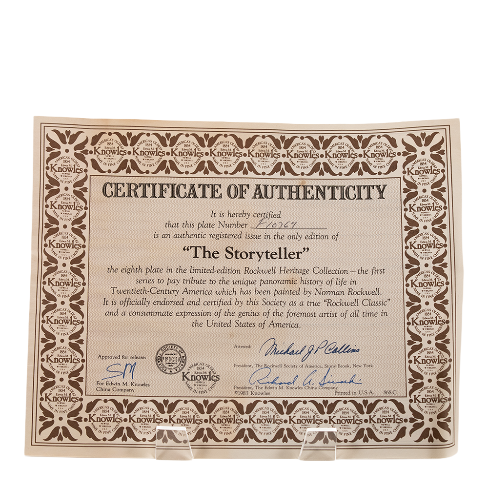 Edwin Knowles “The Storyteller” Plate – Rockwell Heritage Collection