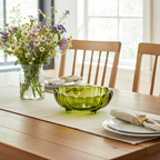 Indiana Glass Sunflower Footed Bowl - Olive Green Scalloped Rim