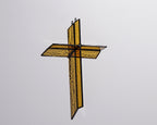 Greyhouse Glass Amber Cross - Ready to Hang