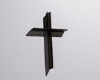 Greyhouse Glass Cross - Ink Black Stained Glass Suncatcher