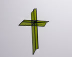Greyhouse Glass Bottle Green Cross Suncatcher - Handcrafted