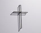 Greyhouse Glass Cross Suncatcher - Antique Clear Stained Glass