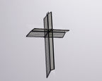Greyhouse Glass Cloud Grey Cross Suncatcher - Polished Black Patina
