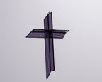 Evening Plum Cross Suncatcher - Handcrafted Greyhouse Glass