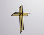 Greyhouse Glass Summer Gold Cross Suncatcher - Stained-Glass Accent