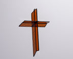 Greyhouse Glass Harvest Orange Cross - Handcrafted