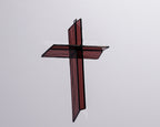 Mulberry Red Suncatcher - Handcrafted Greyhouse Glass Cross