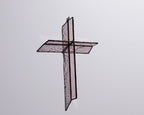 Greyhouse Glass Rose Mist Cross Suncatcher - Handcrafted