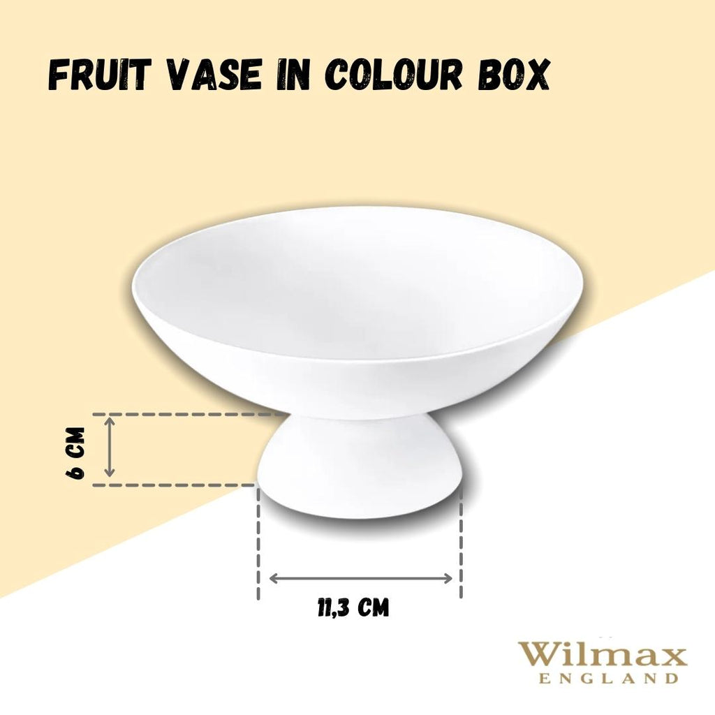 White Fruit Vase – 9.5 inch × 4.5 inch – Single Piece
