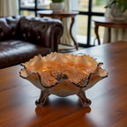 Fenton Amethyst Grape and Cable Ruffled Footed Bowl – Carnival Glass