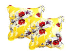 DaDa Bedding 2er-Set Sonnenblumengelbe Kolibris Geblümte Kissenbezüge mit Wellenrand, 45,7 cm (JHW925)