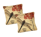 DaDa Bedding 2-teiliges Libellen-Träume-Natur-Garten-Wandteppich-Kissenbezug-Set mit Füllung – 45 x 45 cm