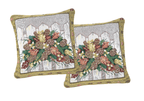 DaDa Bedding 2-teiliges Kissenbezug-Set, festlich, Feiertage, Fiesta, Blumenmuster, Gobelin, inklusive Füllung – 45 x 45 cm