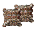 DaDa Bedding 2-teiliges rustikales, erdiges Kissenbezug-Set mit Kreuzmotiv und gewelltem Rand, 45 x 45 cm (JHW944)