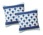 DaDa Bedding 2-teiliges Mittelmeer-Fächer-Wellen Mintblau Kissenbezug-Set, 45 x 45 cm (JHW884)