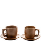 Frankoma Pottery Teeservice – 5C Tassen mit 5E Brottellern