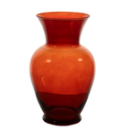 Ruby Red Art Glass Vase - Flared Rim, Color-Film Finish