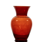 Ruby Red Art Glass Vase - Flared Rim, Color-Film Finish