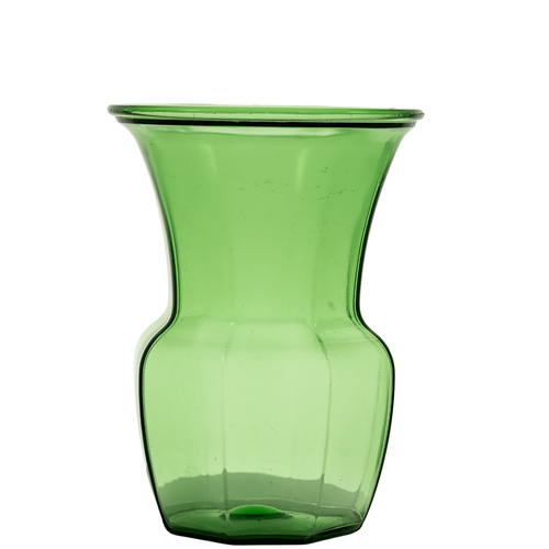 A.L. Randall Panelled Glass Vase - Green Octagonal Base