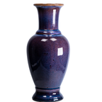 Purple Flambé Ceramic Vase - Sculptural Baluster