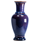 Purple Flambé Ceramic Vase - Sculptural Baluster