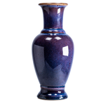 Purple Flambé Ceramic Vase - Sculptural Baluster