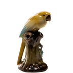 Ceramic Czech Parrot Figurine Bud Vase – Yellow Perched Accent