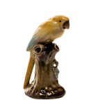 Ceramic Czech Parrot Figurine Bud Vase – Yellow Perched Accent