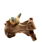Czechoslovakian Ceramic Bird-on-Log Spill Vase – Hand-Painted Accent