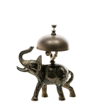 Solid Brass Elephant Service Bell – Mid‑Century Figural Desk Accent