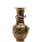 Chinese Brass Dragon Vase – High‑Relief Early 20th‑Century Accent
