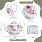 Porzellan-Teekanne „Traumgarten“ in Geschenkbox – Blumenmuster für jeden Tag
