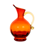 Rainbow Glass Amberina Pitcher – Red‑to‑Orange Hand‑Blown Art Glass